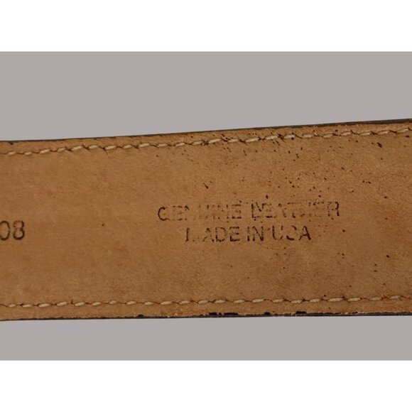Vintage Brooks Brothers Alligator Embossed Leather Belt Made In USA - Picture 7 of 8
